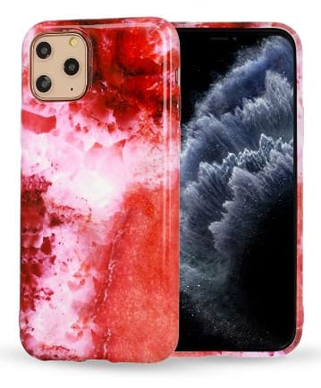 iPhone 12 / iPhone 12 Pro skal Marmor Röd