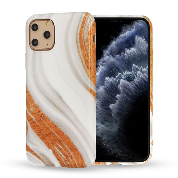 iPhone 12 / iPhone 12 Pro skal Marmor Vit/Guld