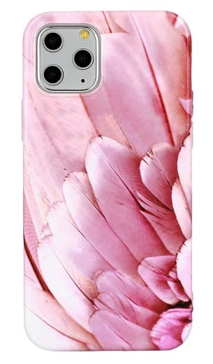 iPhone 12 / iPhone 12 Pro Skal Rosa Fjädrar