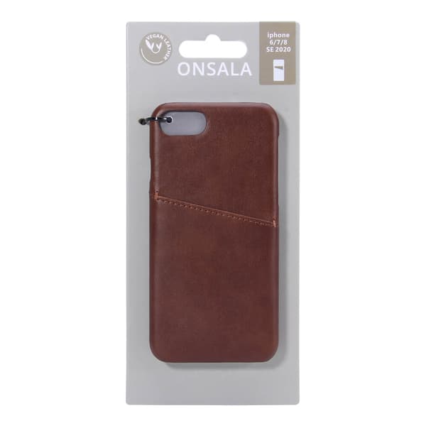 Kännykän kansi iPhone 6 / 7 / 8 / SE Korttilokero Ruskea
