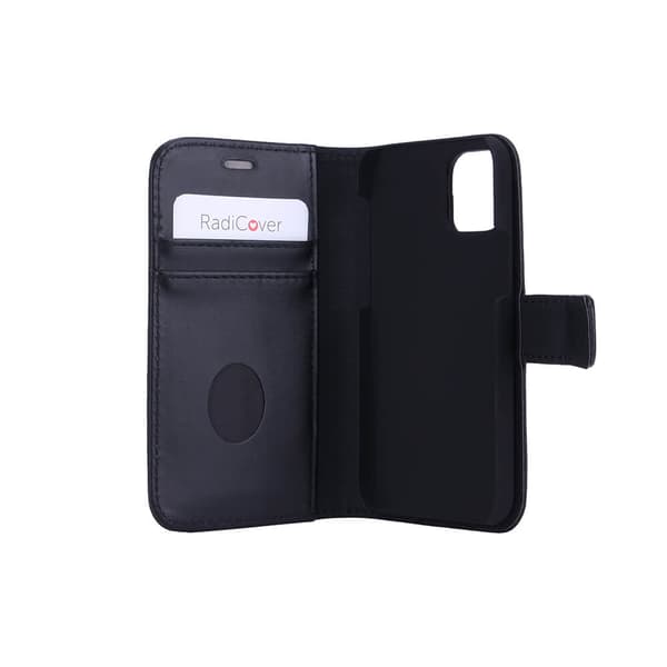 RADICOVER Lommebokveske iPhone 12 Mini Strålingsbeskyttelse 2in1 RFID Svart