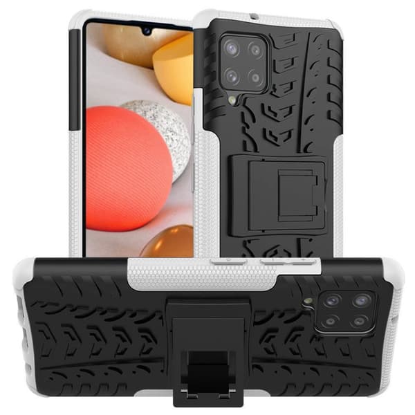 Stødbestandigt cover med stativ Samsung Galaxy A42 : farve - hvid