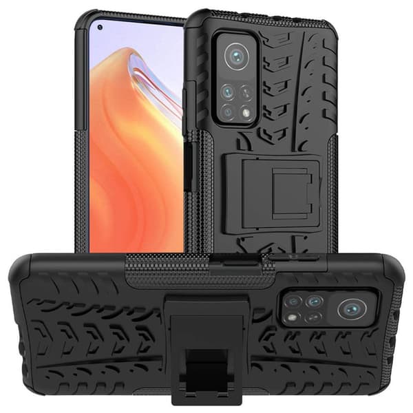 Stødbestandigt cover med stativ Xiaomi Mi 10T / 10T Pro : farve - sort