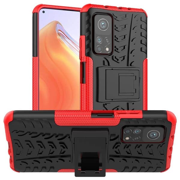 Stöttåligt skal med ställ Xiaomi Mi 10T / 10T Pro : Färg - Röd