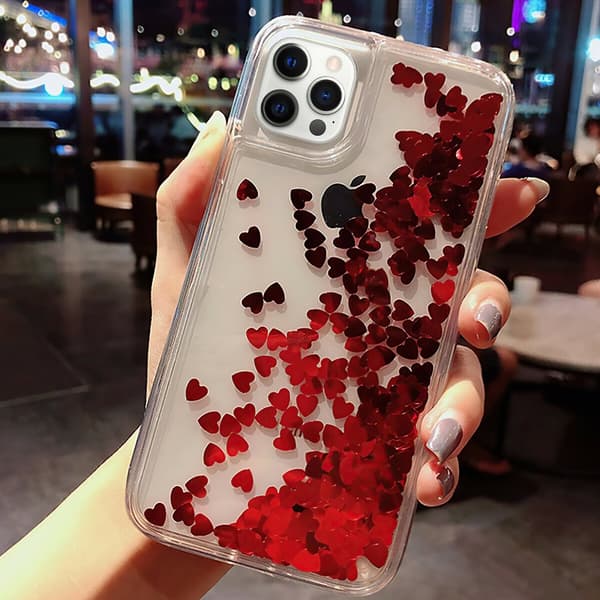 iPhone 12 Pro - Moving Glitter 3D Bling Cover / Beskyttelse