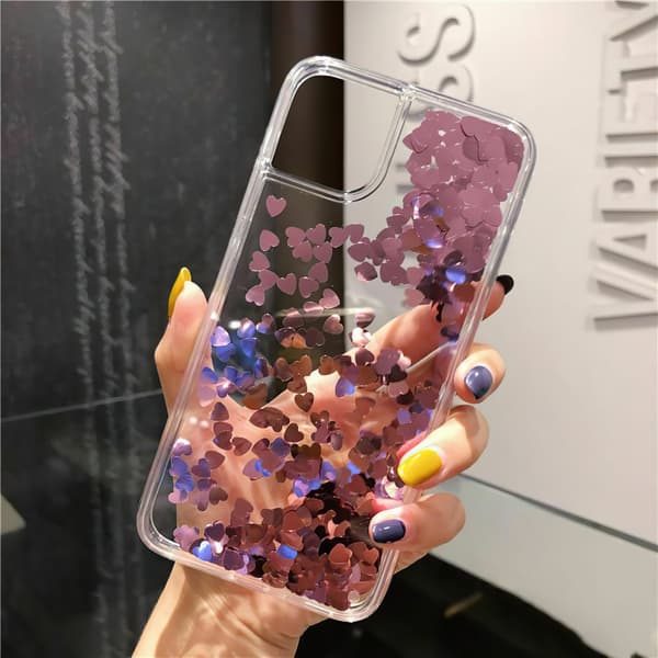 iPhone 12 Pro - Moving Glitter 3D Bling Cover / Beskyttelse