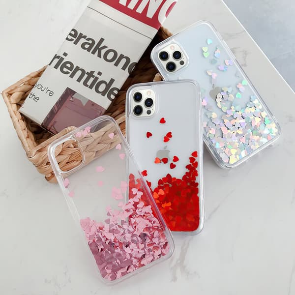 iPhone 12 Pro - Moving Glitter 3D Bling Cover / Beskyttelse