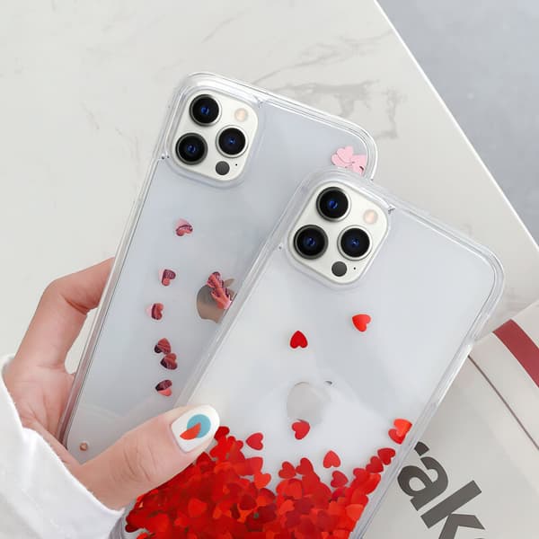 iPhone 12 Pro - Moving Glitter 3D Bling Cover / Beskyttelse