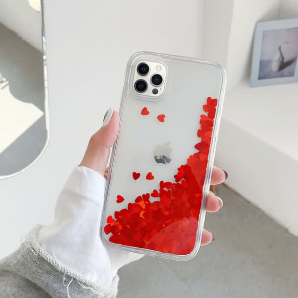 iPhone 12 Pro - Moving Glitter 3D Bling Cover / Beskyttelse