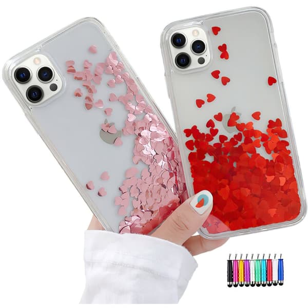 iPhone 12 Pro - Moving Glitter 3D Bling Kuori / Suoja