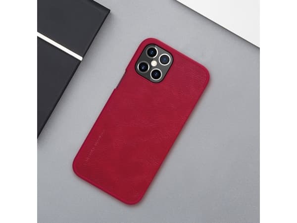 Nillkin Nillkin Qin lærhylsterveske til iPhone 12 Pro Max rød universal