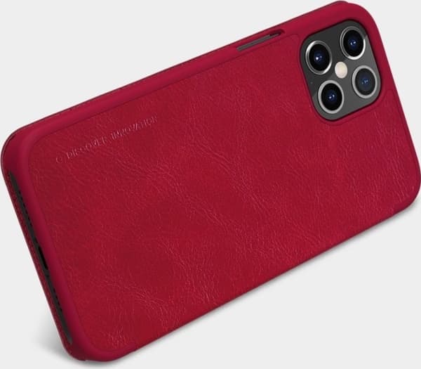 Nillkin Nillkin Qin lærhylsterveske til iPhone 12 Pro Max rød universal