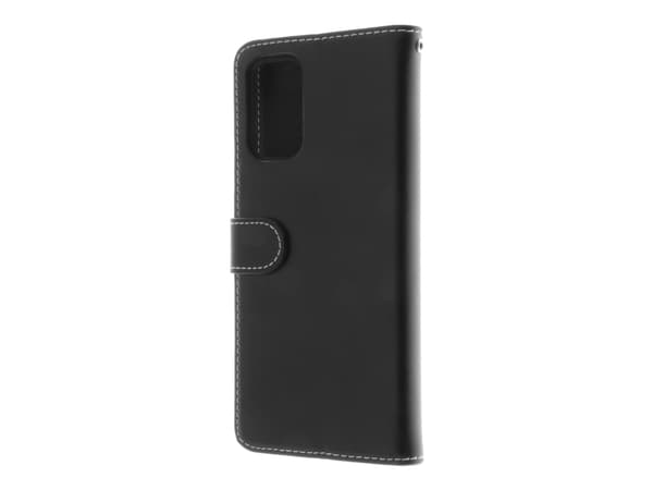 Insmat Flip Case - Lommebok for mobiltelefon - ekte skinn, termoplast-polyuretan (TPU) - svart - for Samsung Galaxy A32 5G