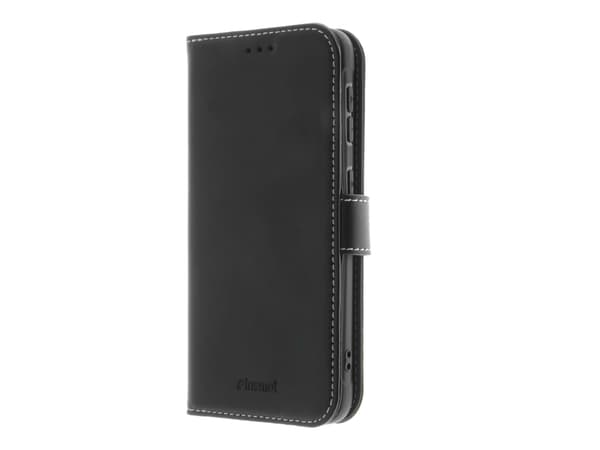 Insmat Flip Case - Vikbart fodral för mobiltelefon - genuint läder, termoplastisk polyuretan (TPU) - svart - för Samsung Galaxy Xcover 5