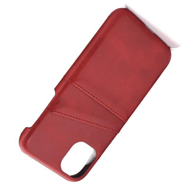 Professionellt Smidigt Skal med Kortfack - iPhone 12 Mini Röd Röd