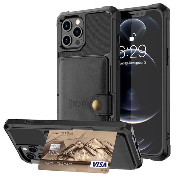Smidigt Stilsäkert Skal med Kortfack - iPhone 12 Pro Max