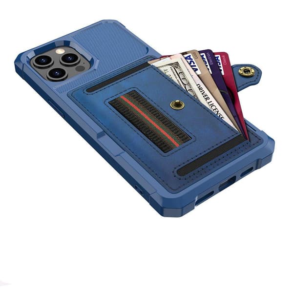 iPhone 12 Pro Max - Praktiskt Stilsäkert Skal med Korthållare