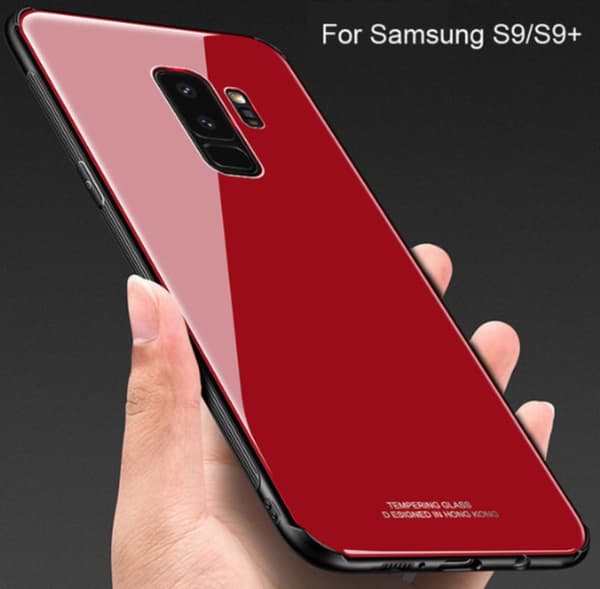 Glas fodral För Samsung Galaxy S9 plus vit