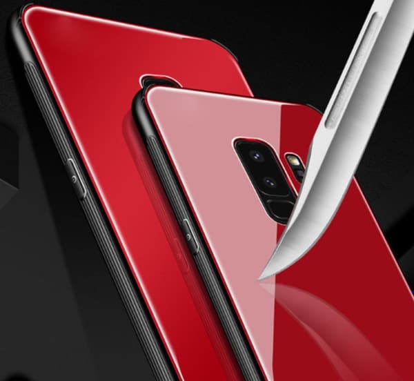Glas fodral För Samsung Galaxy S9 plus vit