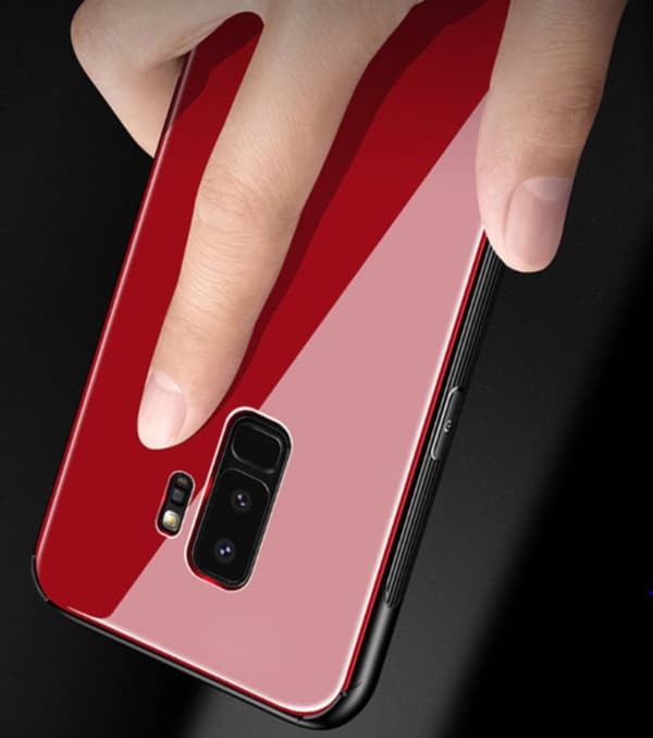 Glas fodral För Samsung Galaxy S9 plus vit