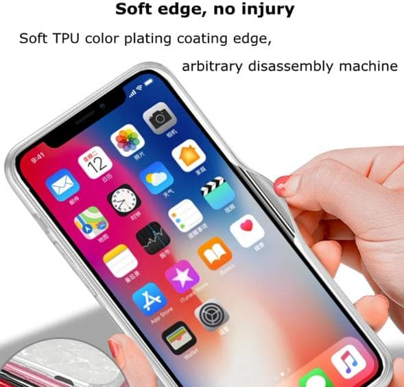Lyxigt glänsande tempererat glas för Iphone X/Xs svart