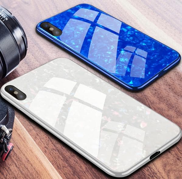Lyxigt glänsande tempererat glas för Iphone X/Xs svart