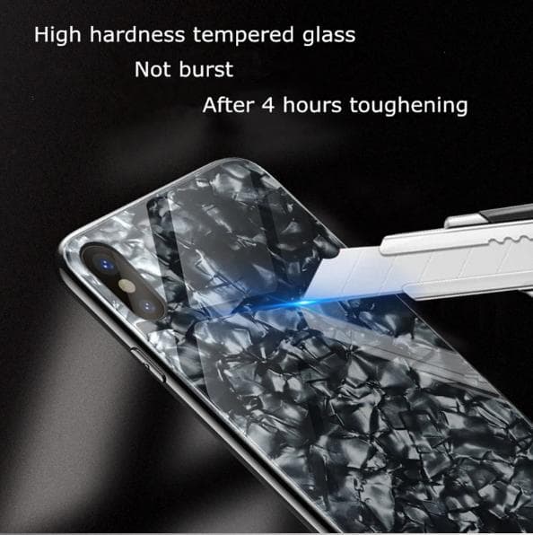 Lyxigt glänsande tempererat glas för Iphone X/Xs svart