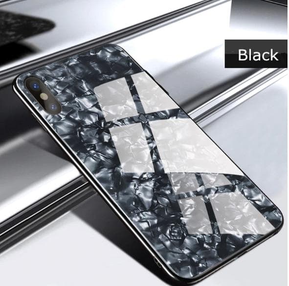 Lyxigt glänsande tempererat glas för Iphone X/Xs svart
