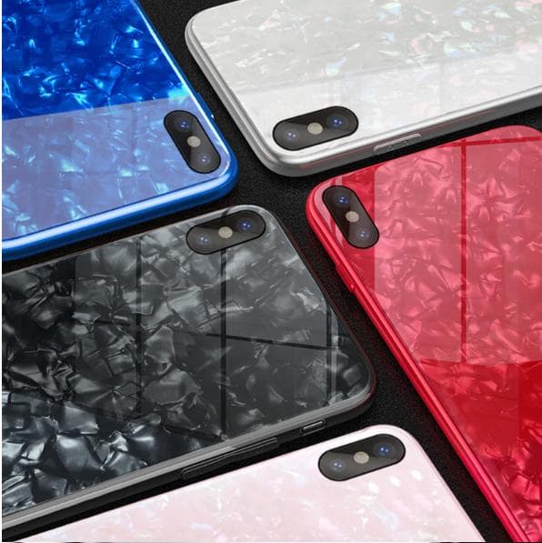 Lyxigt glänsande tempererat glas för Iphone X/Xs svart