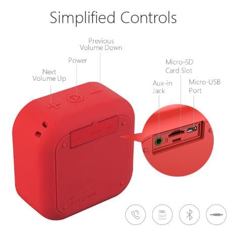 Vattentät Mifa Bluetooth-högtalare röd