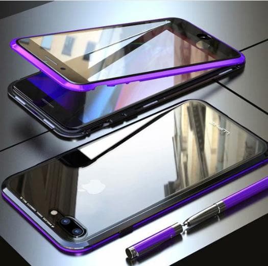 magnetisk glas bakfodral med Härdat glas Xs max svart