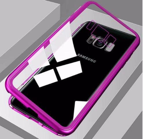 Magnetisk glas bakfodral för Samsung S8 svart