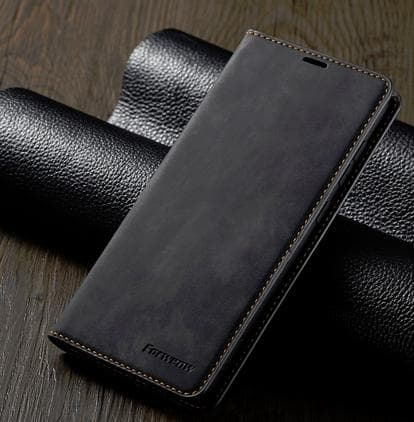 hög kvalitetfodral för Samsung S10 plus brun Svart