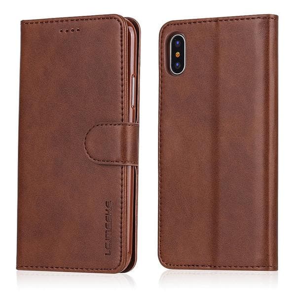LC läder fodral för iphone 11 pro max svart Mörkbrun