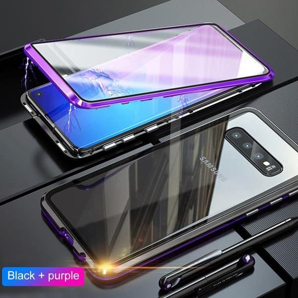 magnet fodral för din iphone 11 med häradt glas svart