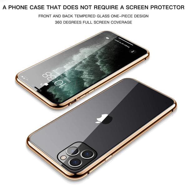 magnet fodral för din iphone 11 med häradt glas svart