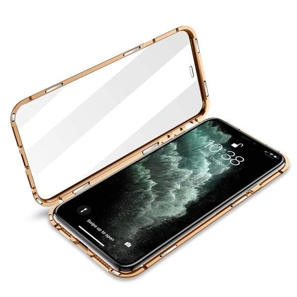 magnet fodral för din iphone 11 med häradt glas svart