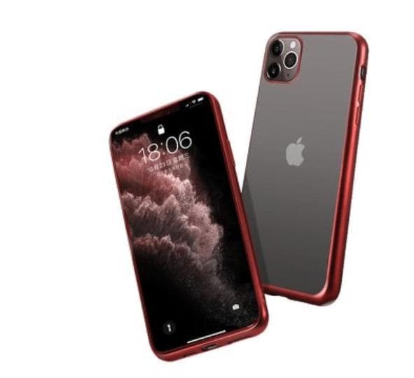 Forcell ELECTRO MATT hård silikon fodral för iphone 12 pro svart Röd