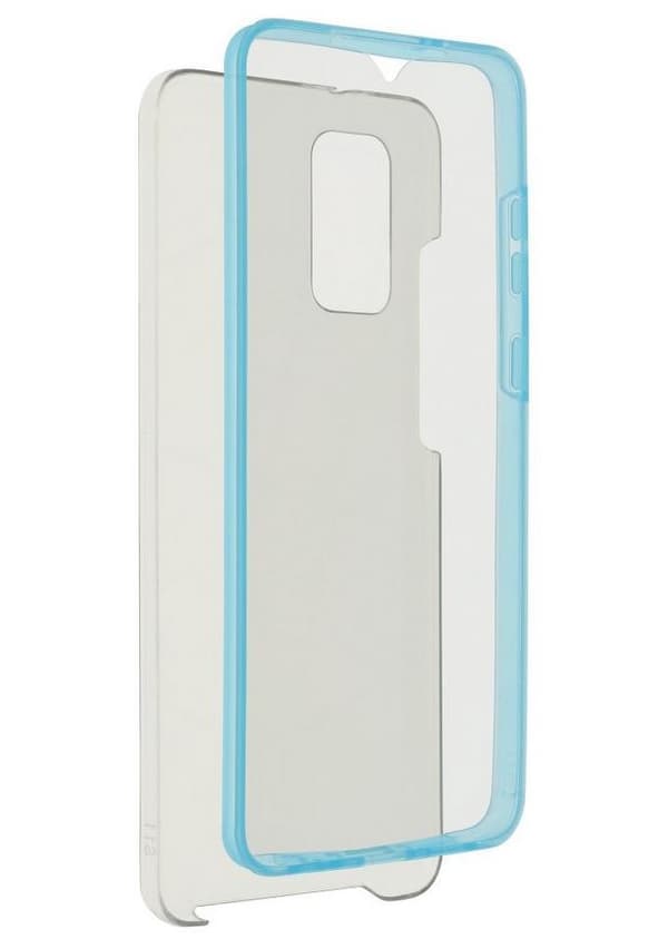 front och back silikon fodral för Samsung A41  transparent Blå