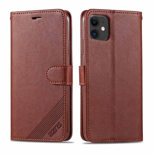 iPhone 12 - Praktiskt Stilrent YAZUNSHI Plånboksfodral Brun