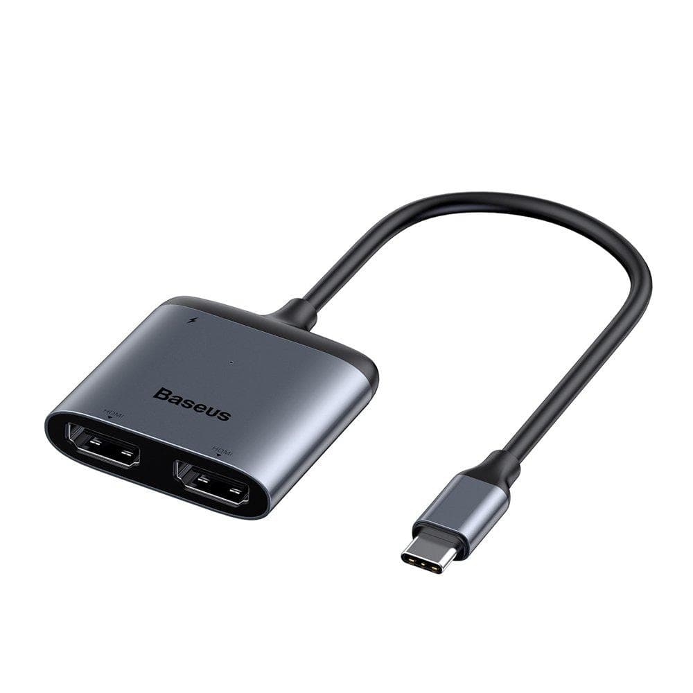 Baseus Enjoy HUB Adapter from USB-C to 2x HDMI and USB-C PD gray (CAHUB-I0G)