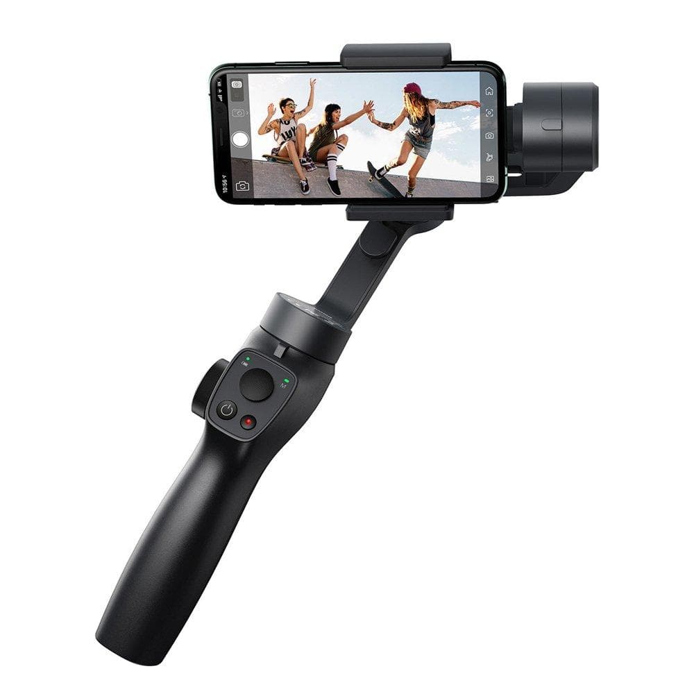 Baseus 3-Axis Smartphone Handheld Gimbal Stabilizer for photos and video recording iOS Android compatible Live Vlog YouTube TikTok gray (SUYT-0G)