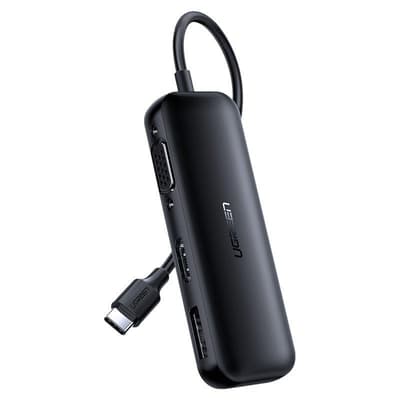 Ugreen adapter Video Adapter VGA / DisplayPort v1.2 / V2.0b HDMI 4K @ 60 Hz - USB Type C black (60568 CM260)