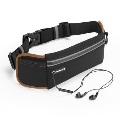 Ugreen belt running reflective glare sachet kidney for mobile phone case with Headphone Black (20818 LP112)