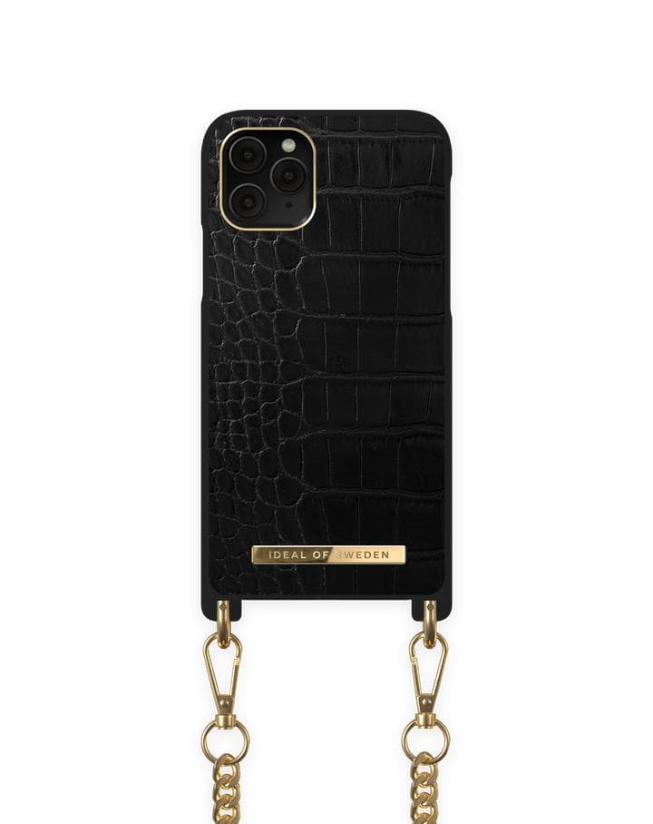 iDeal Of Sweden iPhone 12 Mini Necklace Case - Jet Black Croco