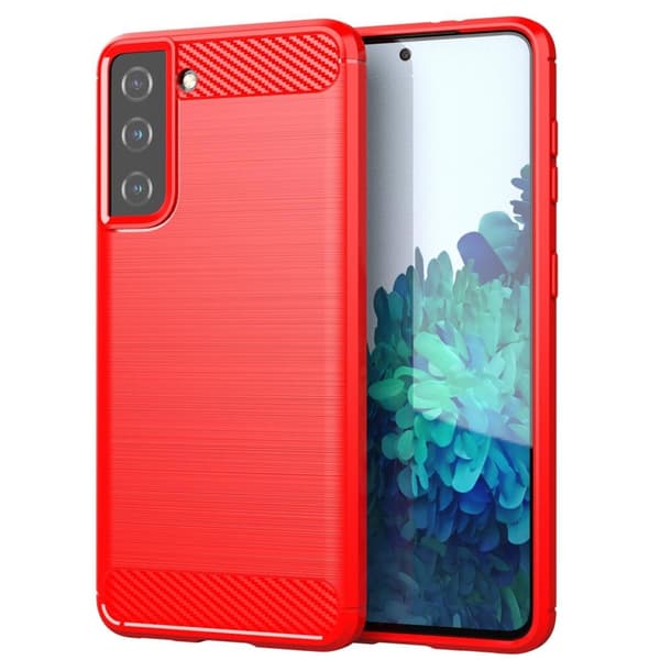 SKALO Samsung S21 Plus Armor Carbon Stöttåligt TPU-skal Röd