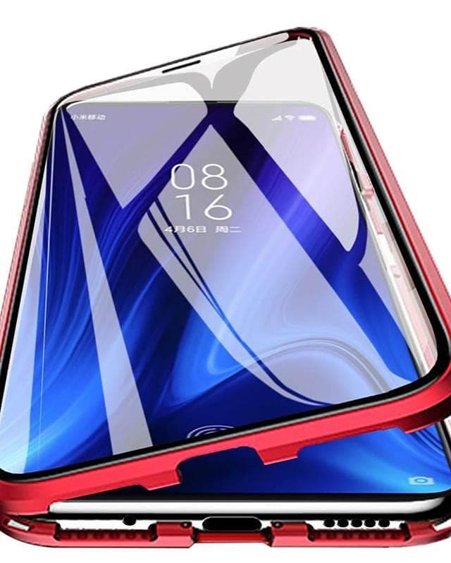 iPhone 11 Pro MAX Magnetiskt skal Härdat glas 360° skydd RÖD