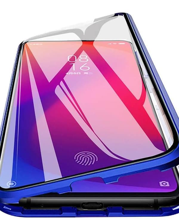 iPhone 11 Pro MAX Magnetiskt skal Härdat glas 360° skydd BLÅ