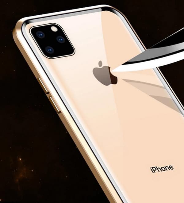 iPhone 7/8 Magnetiskt skydd 360° härdat glas GULD