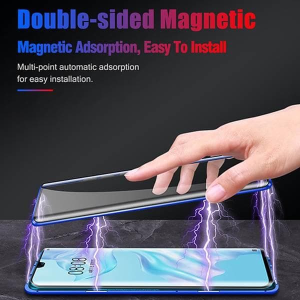 Huawei P20 Magnetiskt 360° skydd Härdat glas BLÅ